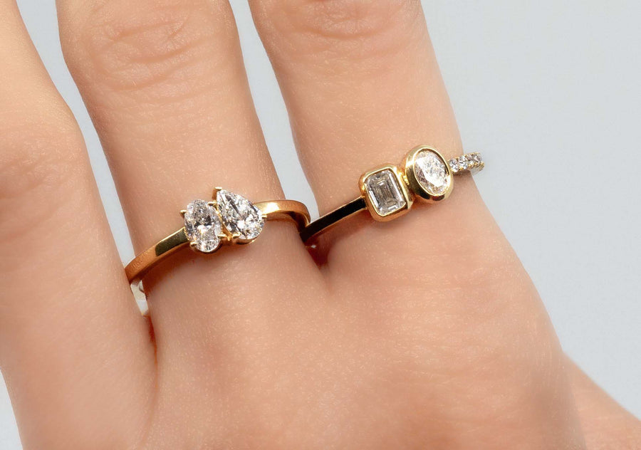 Pear & Oval Diamond Ring